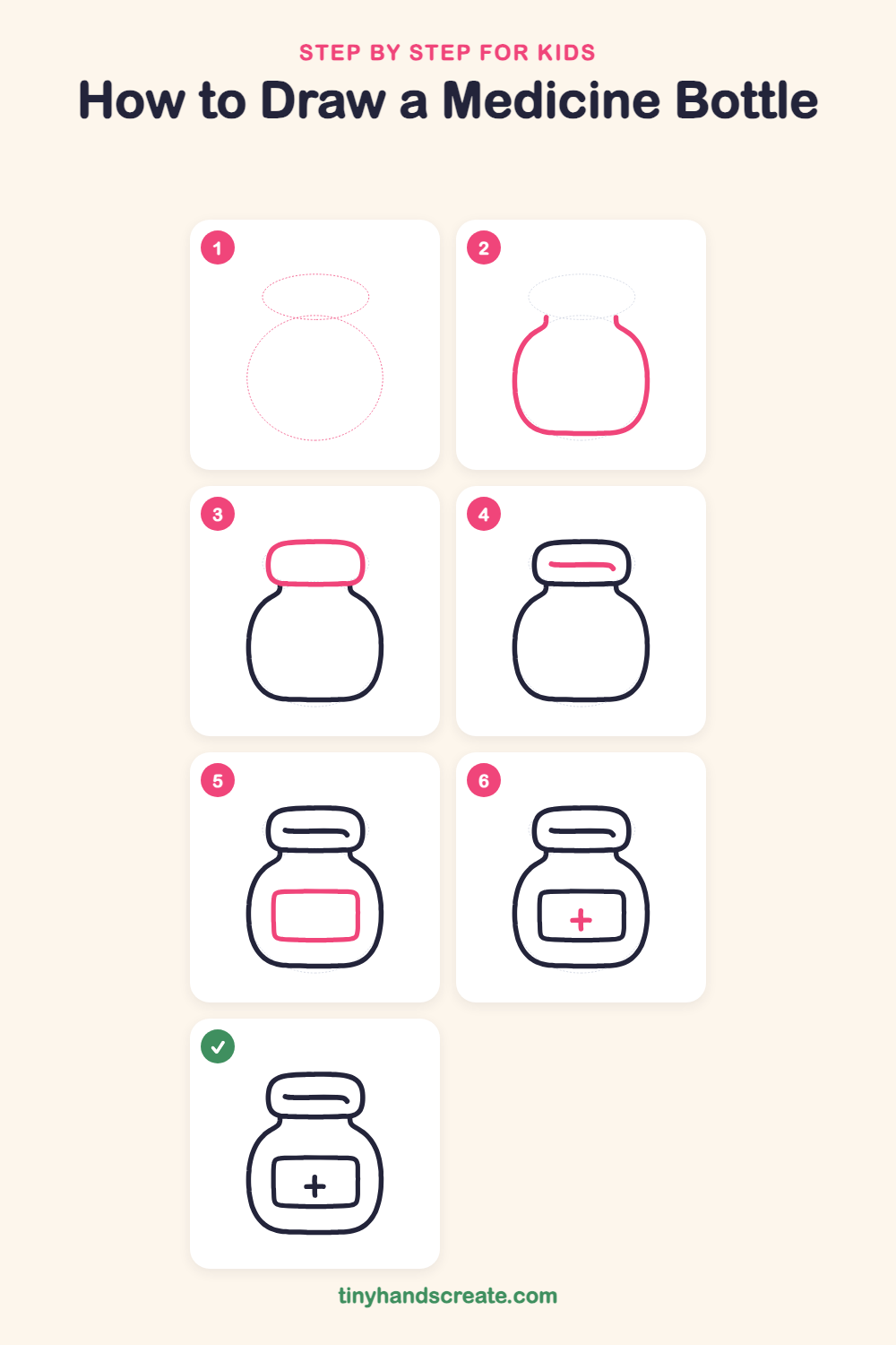 How to draw a medicine bottle step by step for kids
