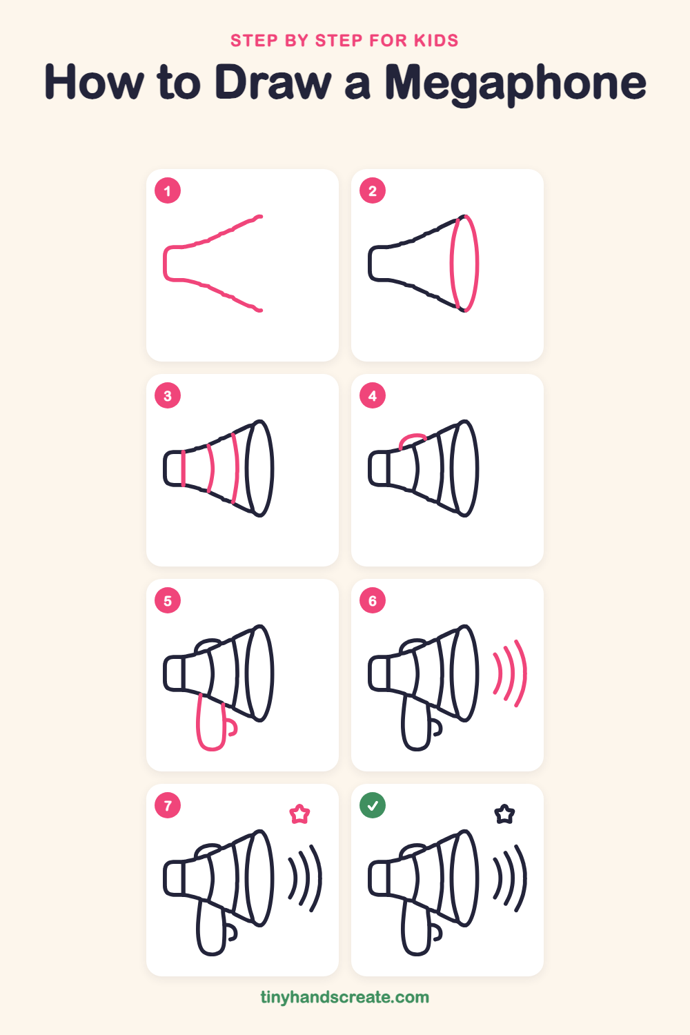How to draw a megaphone step by step for kids