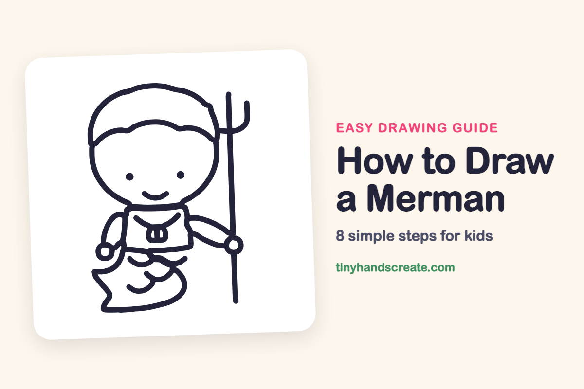 How to Draw a Merman: easy drawing guide for kids