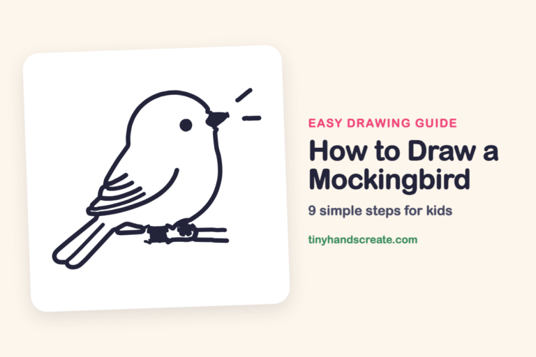 How to Draw a Mockingbird: easy drawing guide for kids