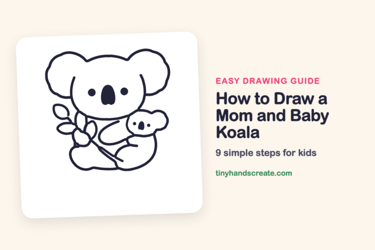 How to Draw a Mom and Baby Koala step by step