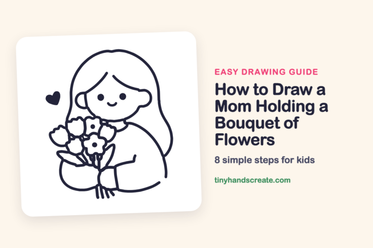 How to Draw a Mom Holding a Bouquet of Flowers: easy drawing guide for kids