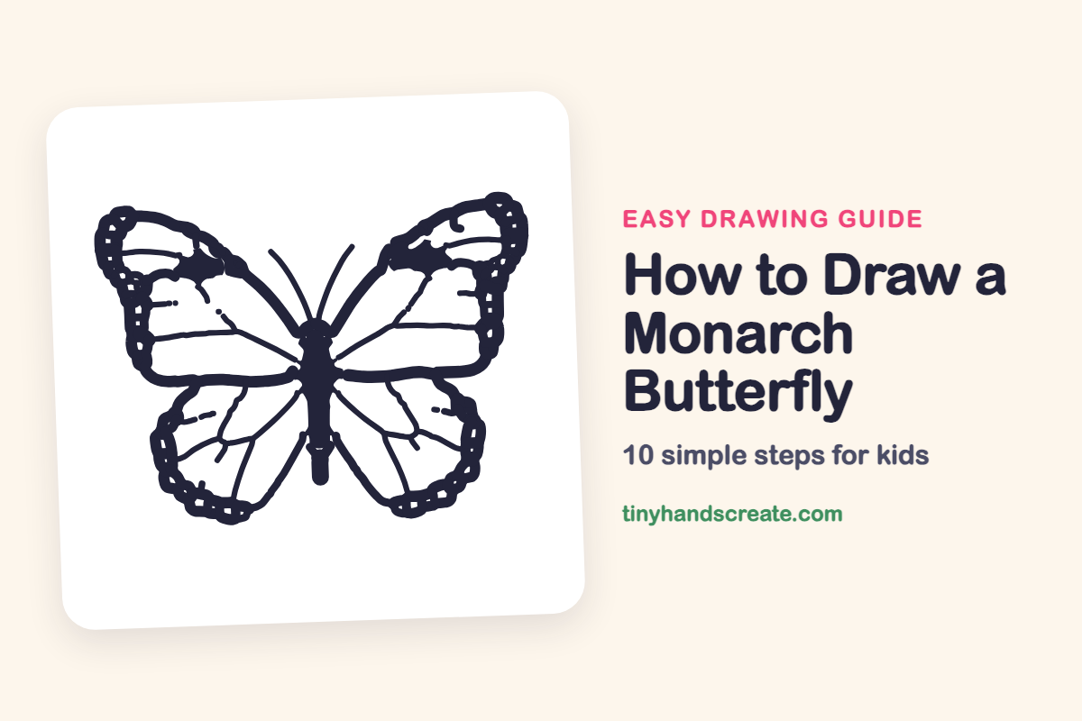 How to Draw a Monarch Butterfly: easy drawing guide for kids
