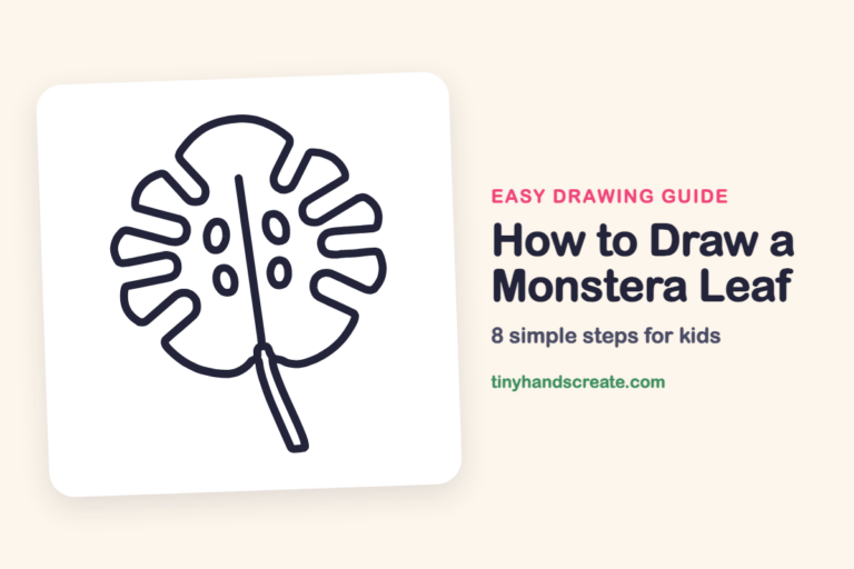 How to Draw a Monstera Leaf: easy drawing guide for kids