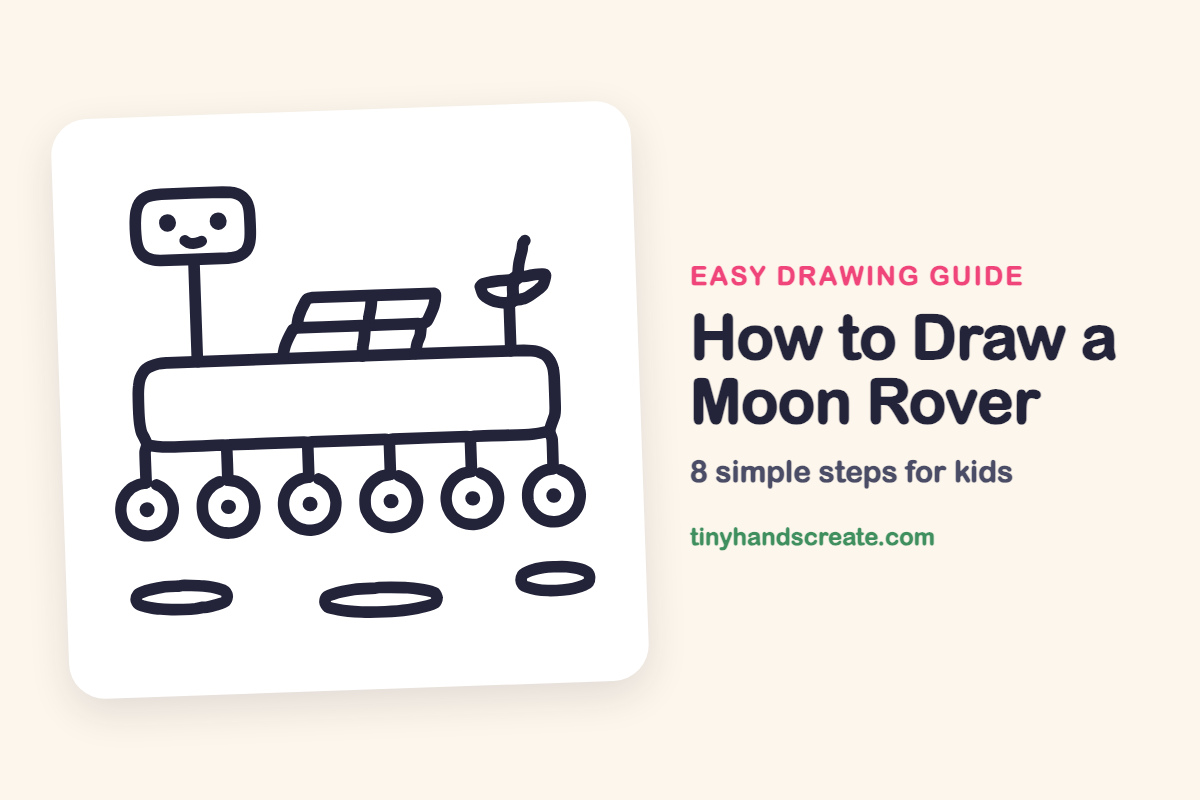 How to Draw a Moon Rover: easy drawing guide for kids