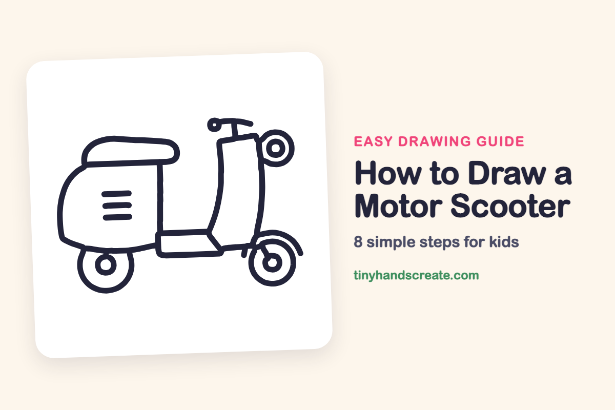 How to Draw a Motor Scooter: easy drawing guide for kids