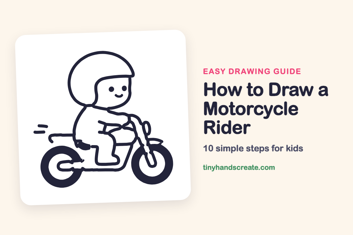 How to Draw a Motorcycle Rider: easy drawing guide for kids