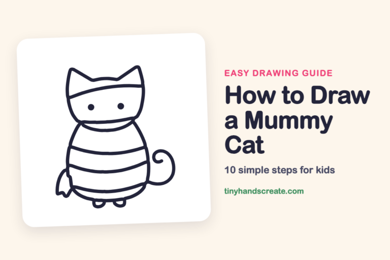 How to Draw a Mummy Cat: easy drawing guide for kids