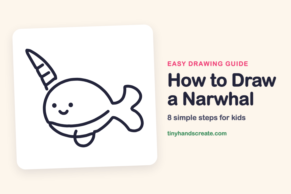 How to Draw a Narwhal: easy drawing guide for kids