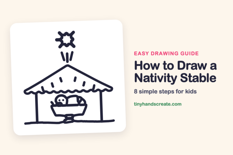 How to Draw a Nativity Stable: easy drawing guide for kids