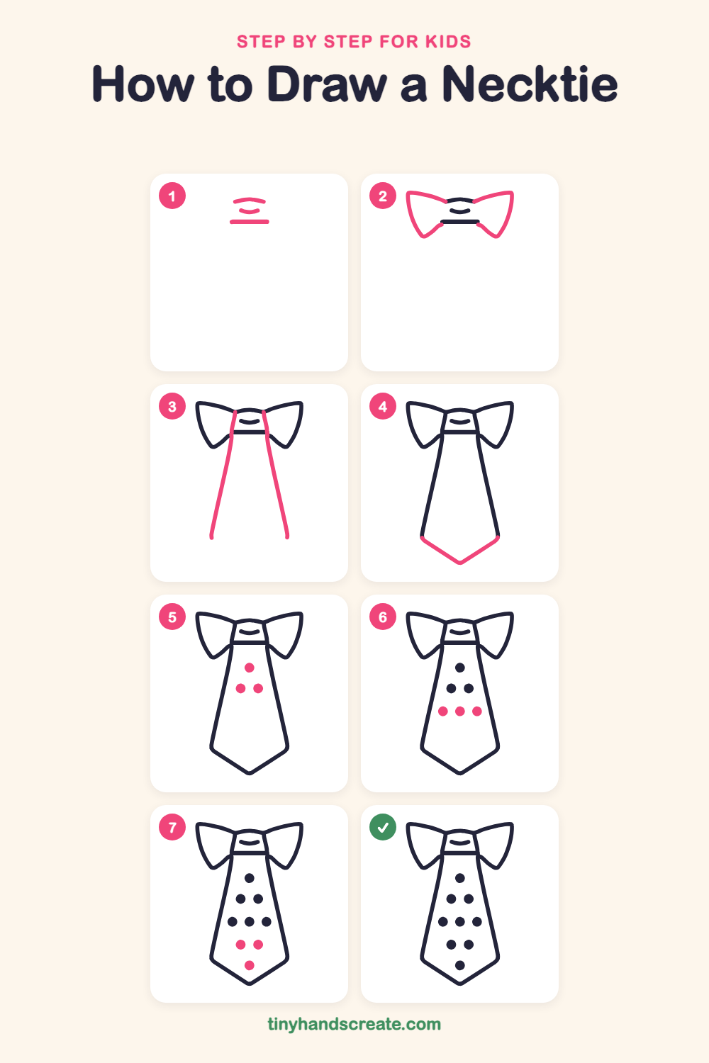 How to draw a necktie step by step for kids