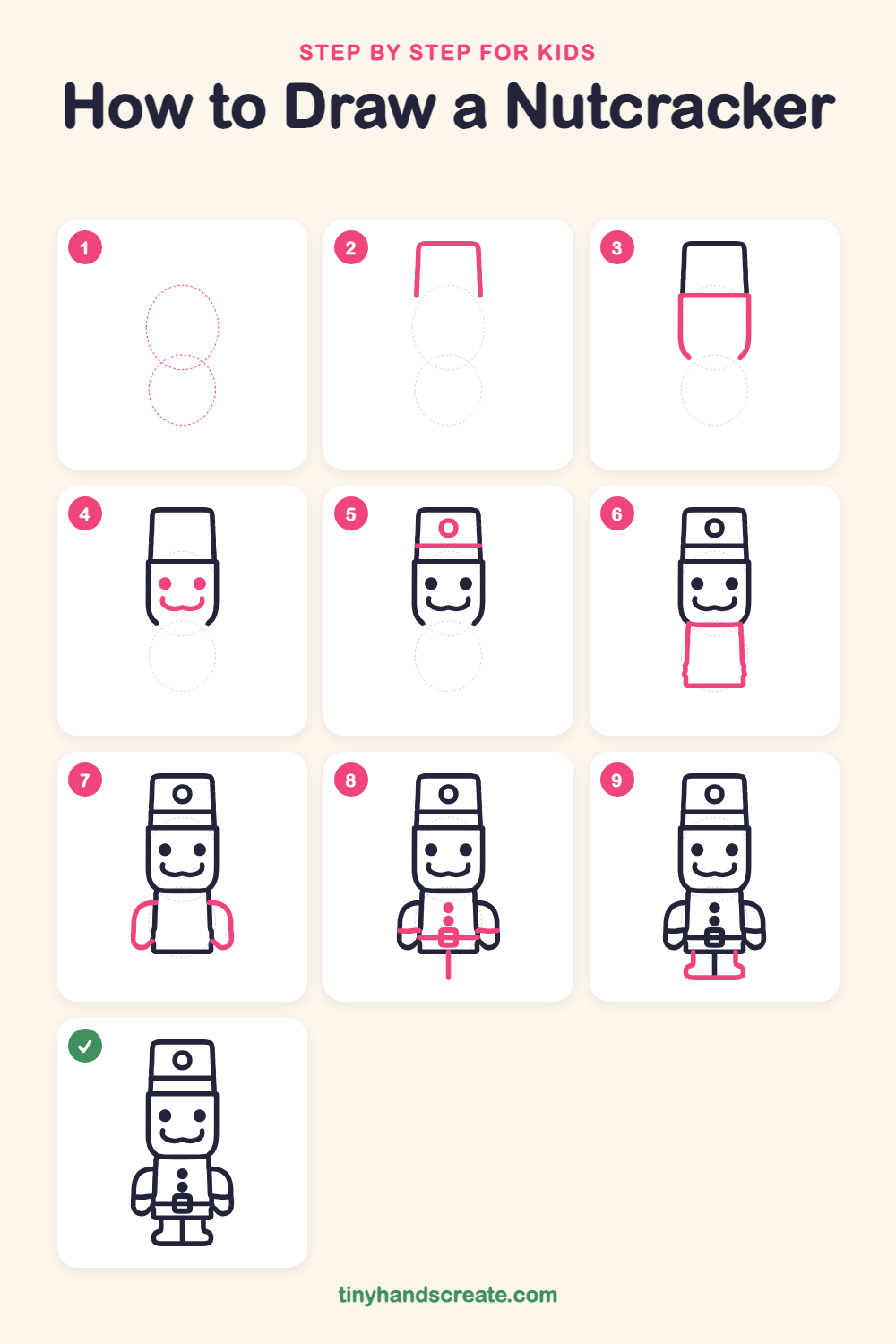 How to draw a nutcracker step by step for kids
