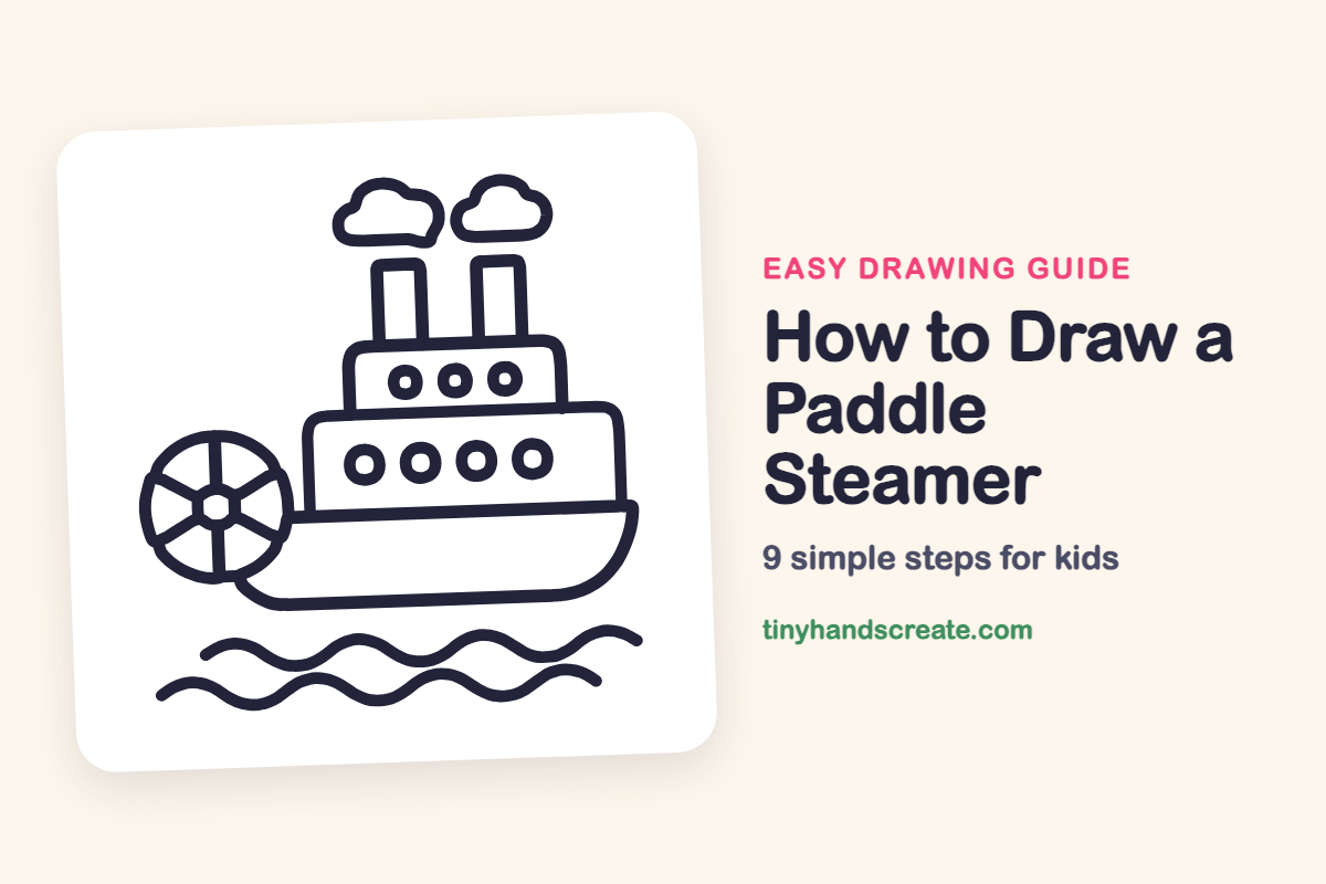 How to Draw a Paddle Steamer: easy drawing guide for kids