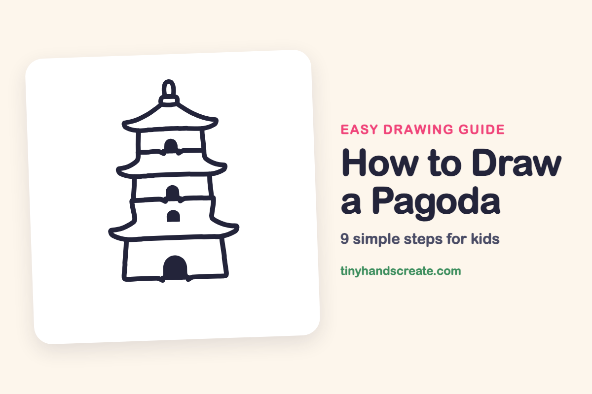 How to Draw a Pagoda: easy drawing guide for kids
