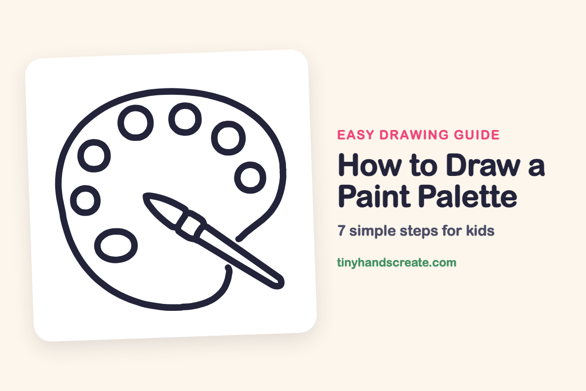 How to Draw a Paint Palette: easy drawing guide for kids