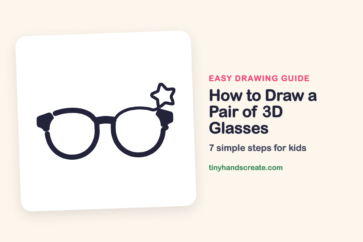 How to Draw a Pair of 3D Glasses: easy drawing guide for kids