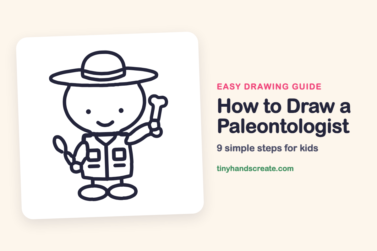 How to Draw a Paleontologist: easy drawing guide for kids
