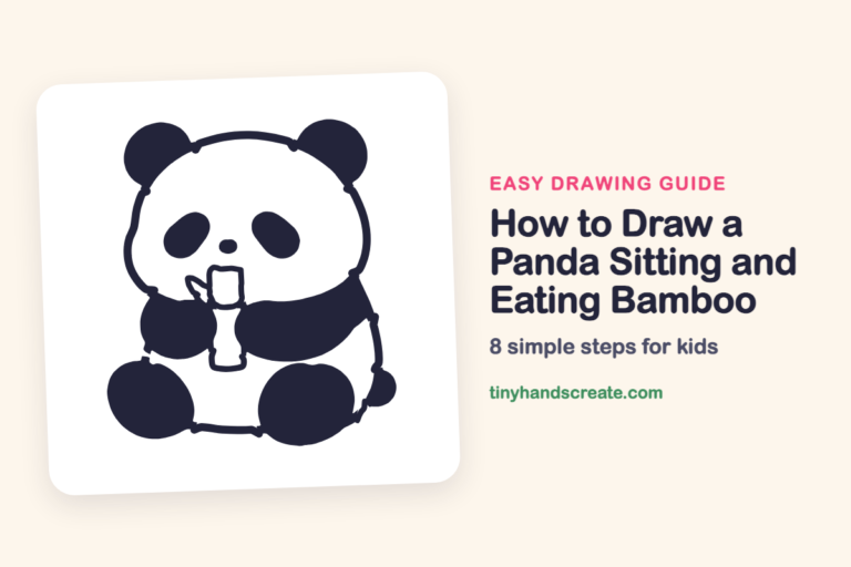 How to Draw a Panda Sitting and Eating Bamboo: easy drawing guide for kids