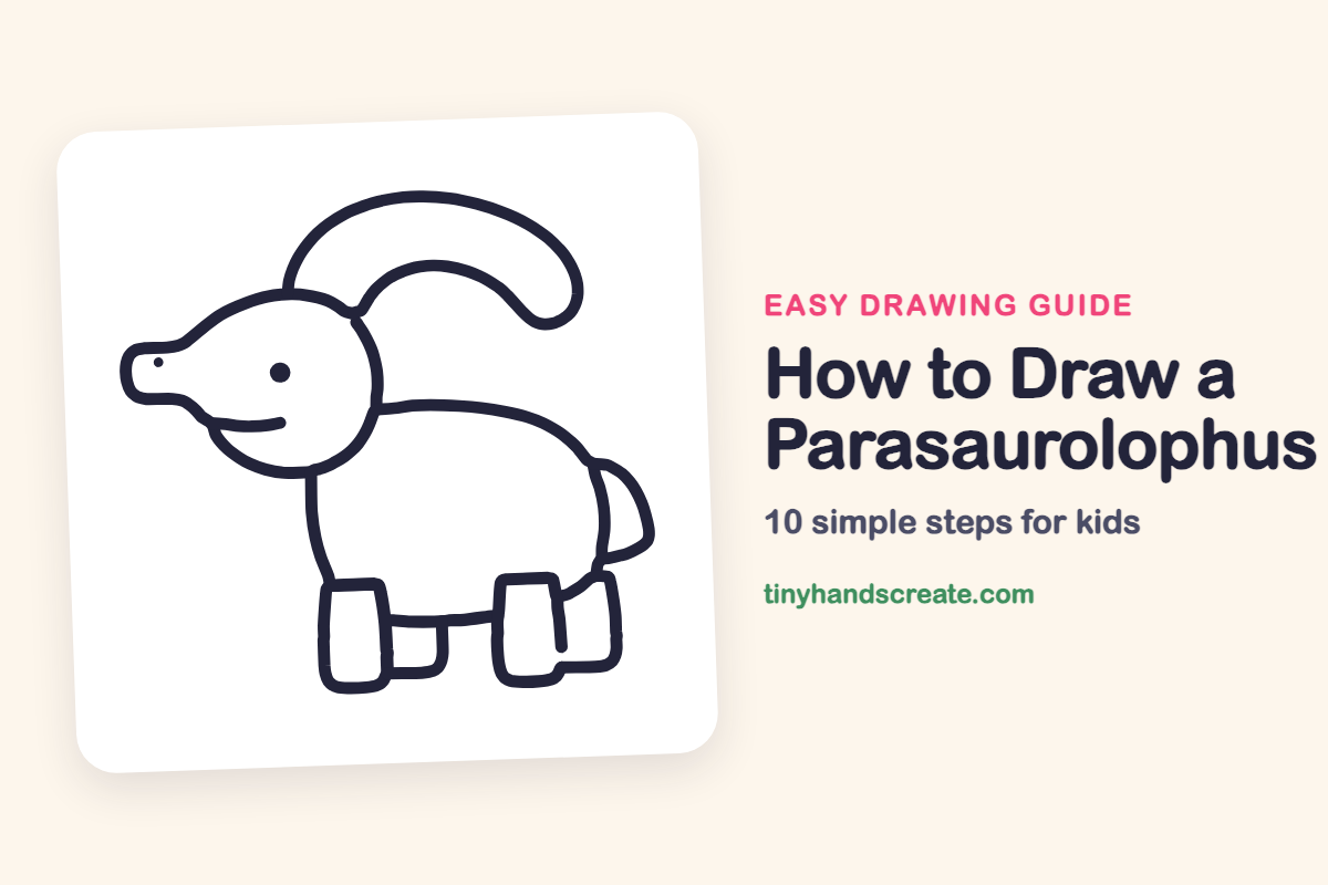 How to Draw a Parasaurolophus: easy drawing guide for kids