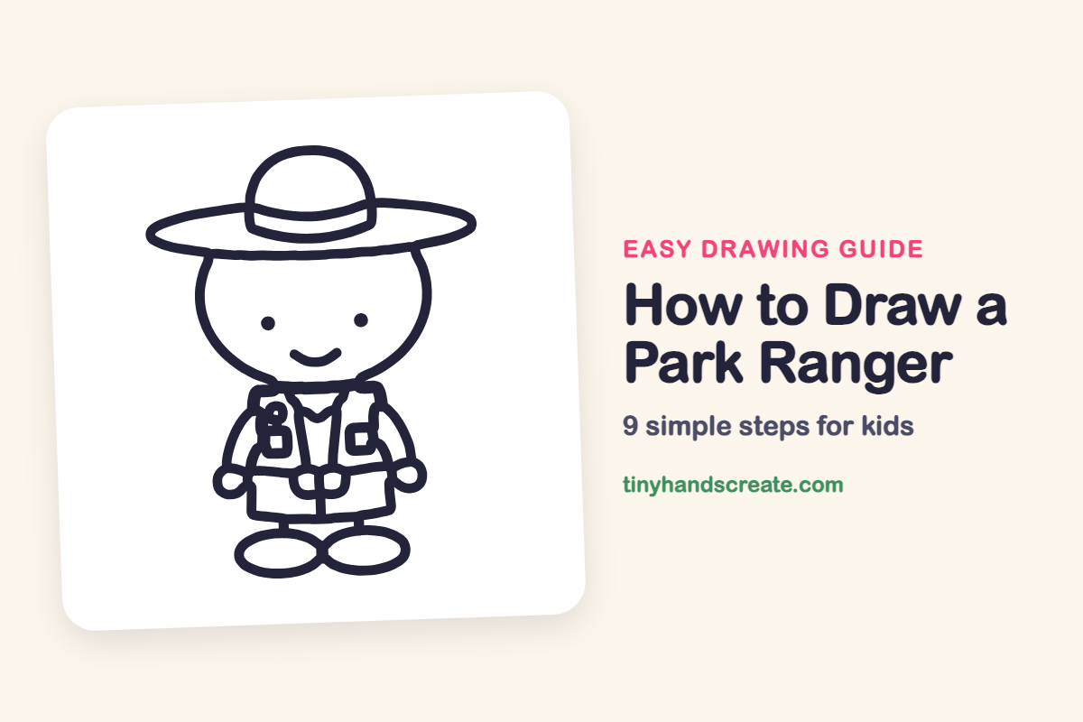 How to Draw a Park Ranger: easy drawing guide for kids