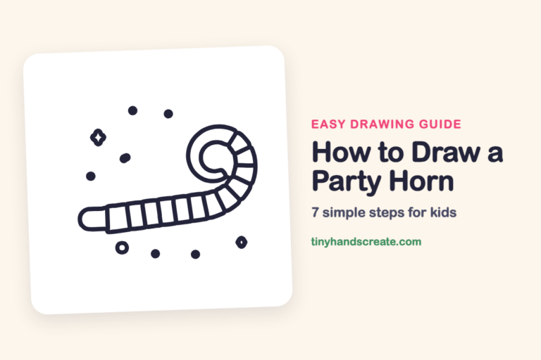 How to Draw a Party Horn: easy drawing guide for kids