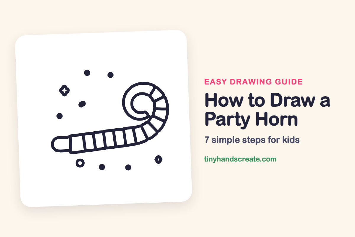 How to Draw a Party Horn: easy drawing guide for kids