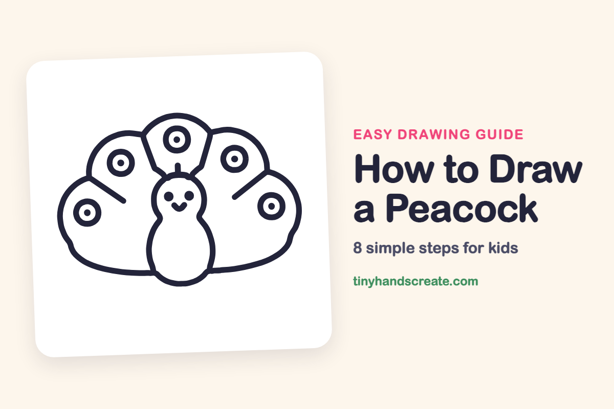 How to Draw a Peacock: easy drawing guide for kids