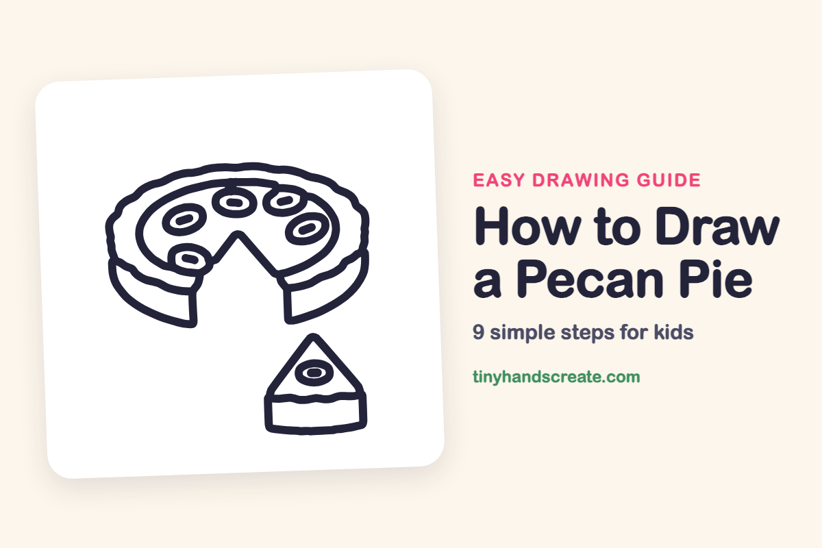 How to Draw a Pecan Pie: easy drawing guide for kids