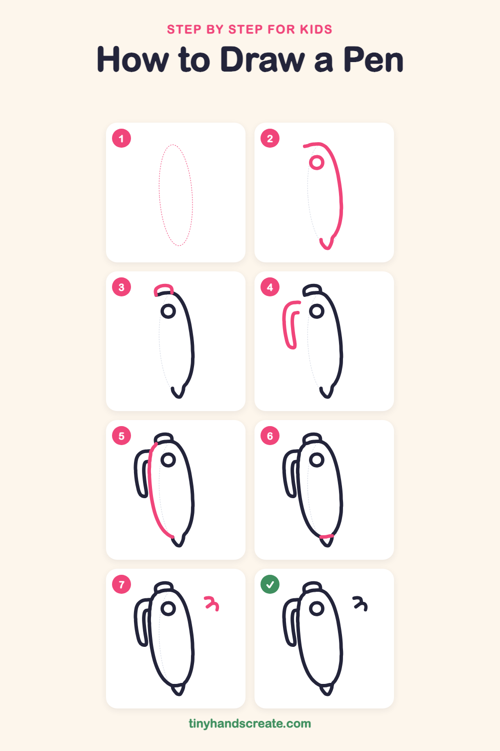 How to draw a pen step by step for kids