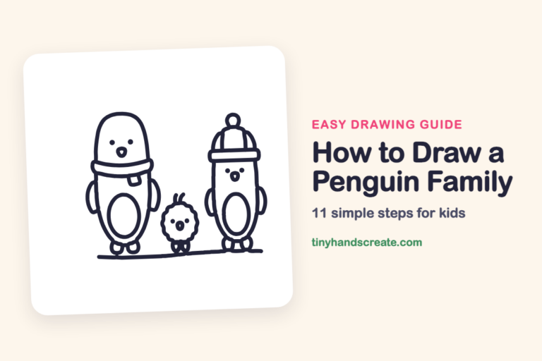 How to Draw a Penguin Family: easy drawing guide for kids