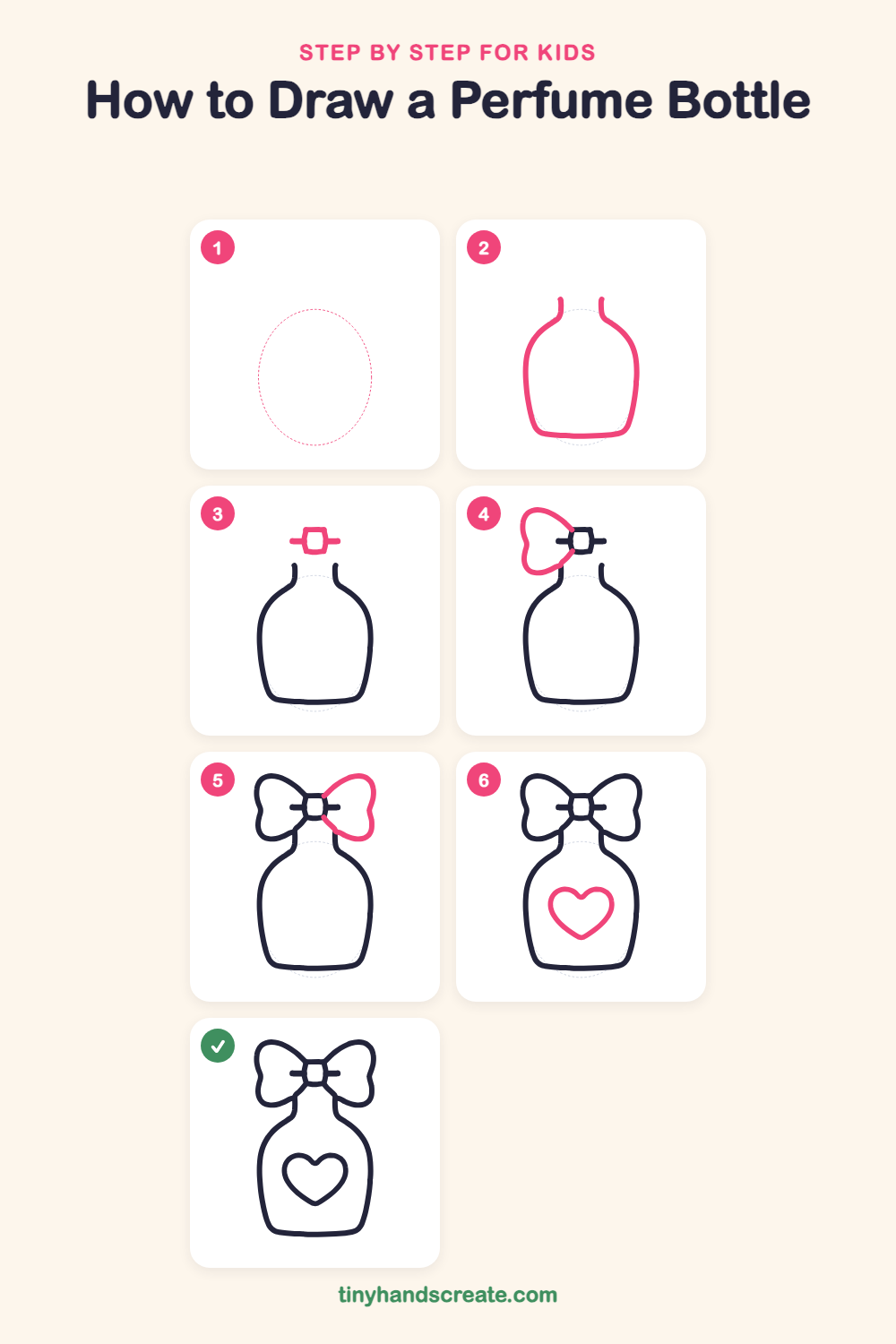 How to draw a perfume bottle step by step for kids