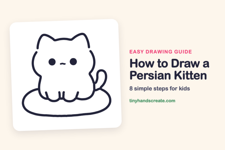 How to Draw a Persian Kitten: easy drawing guide for kids