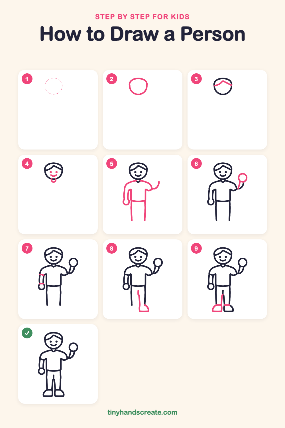 How to draw a person step by step for kids