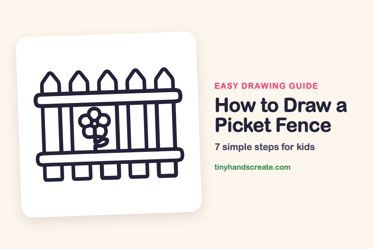 How to Draw a Picket Fence: easy drawing guide for kids