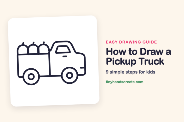 How to Draw a Pickup Truck: easy drawing guide for kids
