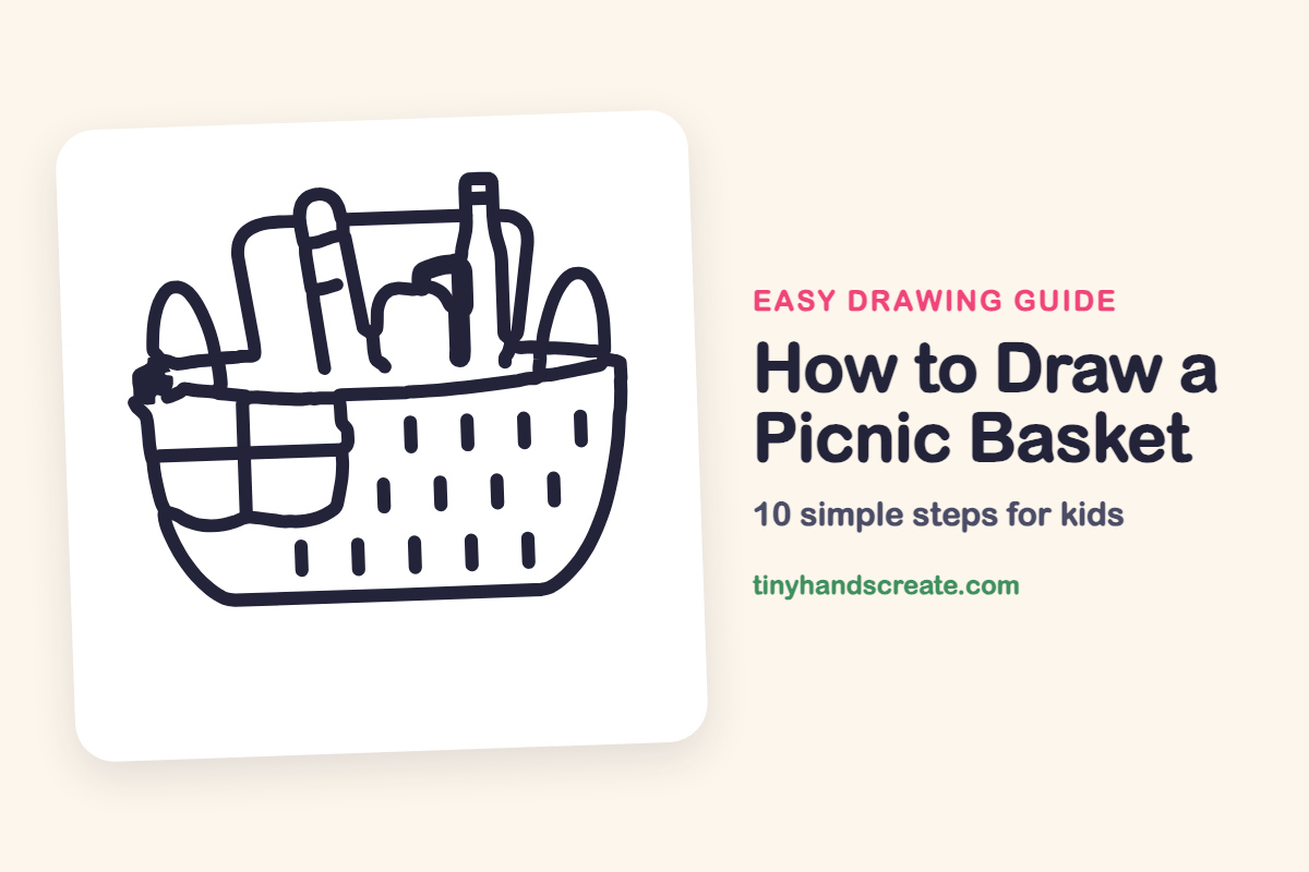 How to Draw a Picnic Basket: easy drawing guide for kids