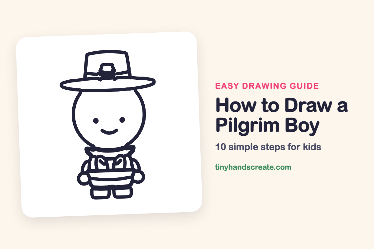 How to Draw a Pilgrim Boy: easy drawing guide for kids