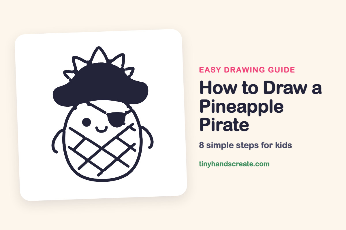 How to Draw a Pineapple Pirate: easy drawing guide for kids