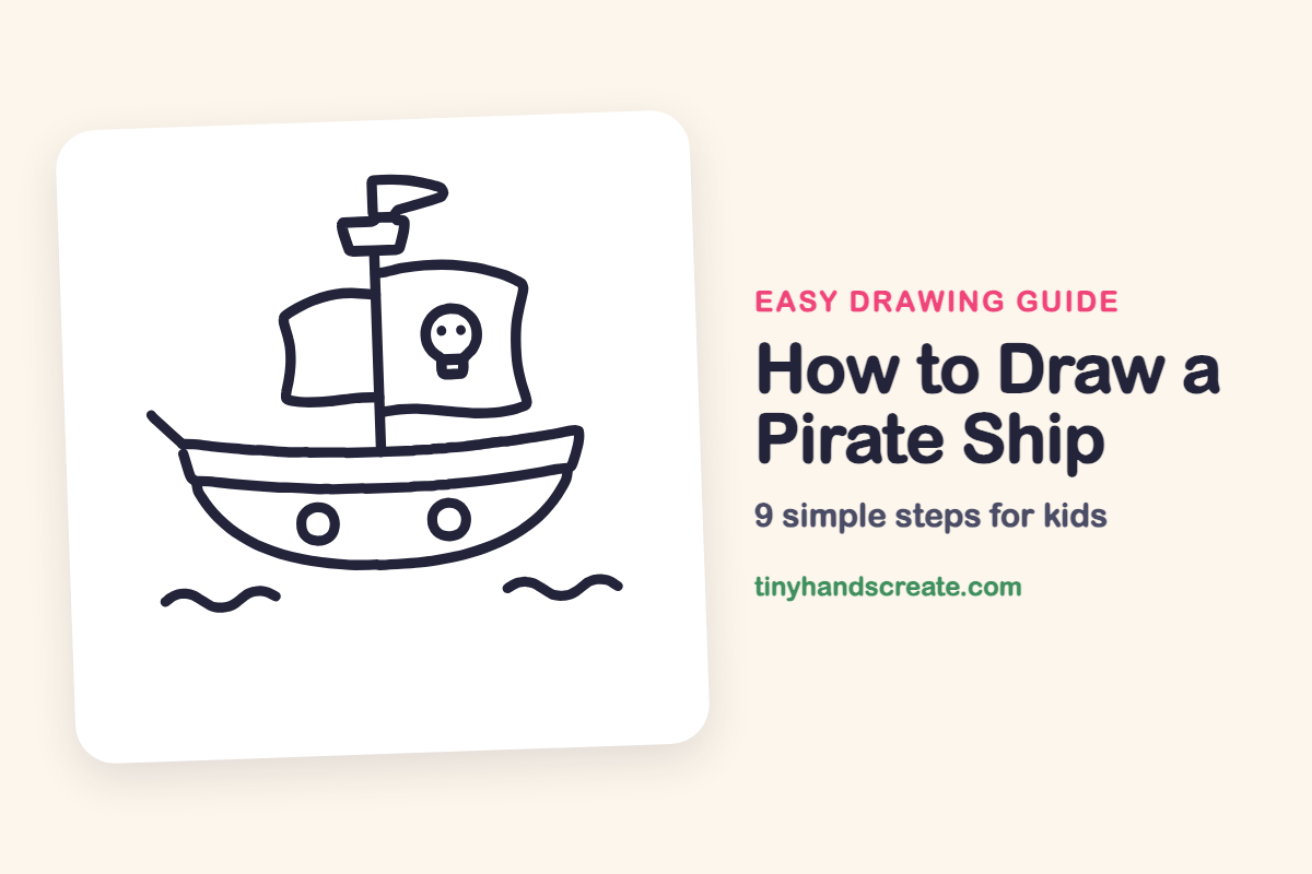 How to Draw a Pirate Ship: easy drawing guide for kids