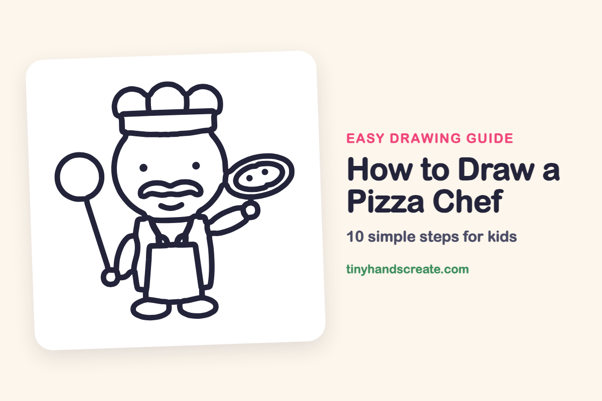 How to Draw a Pizza Chef: easy drawing guide for kids