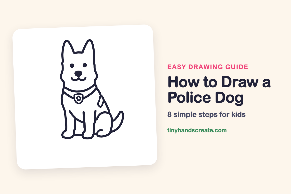 How to Draw a Police Dog: easy drawing guide for kids