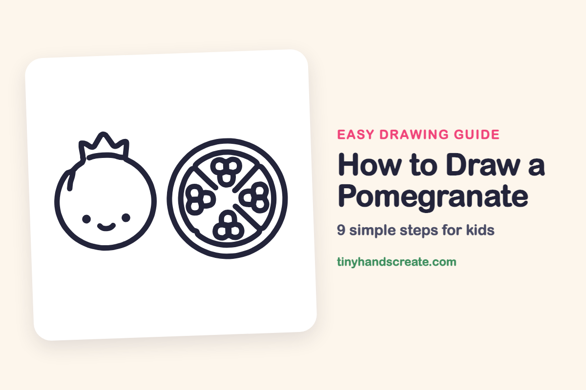 How to Draw a Pomegranate: easy drawing guide for kids