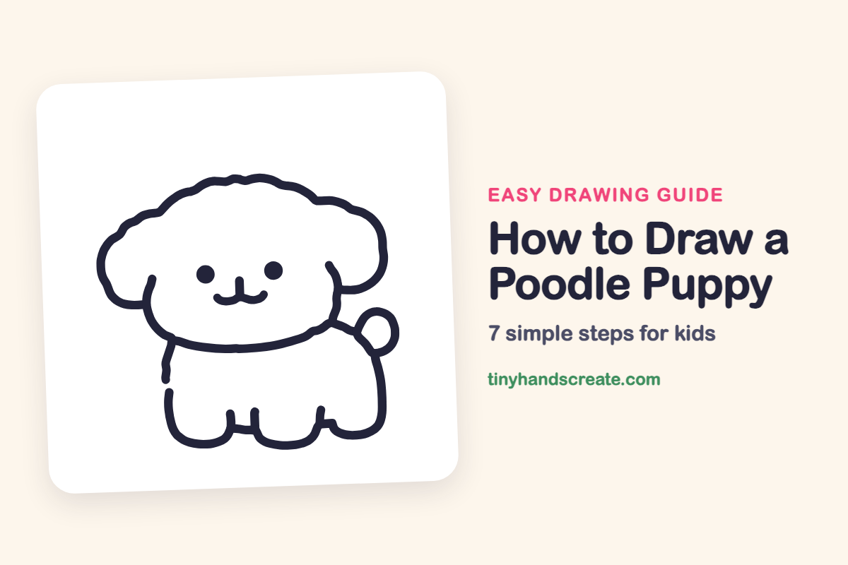 How to Draw a Poodle Puppy: easy drawing guide for kids