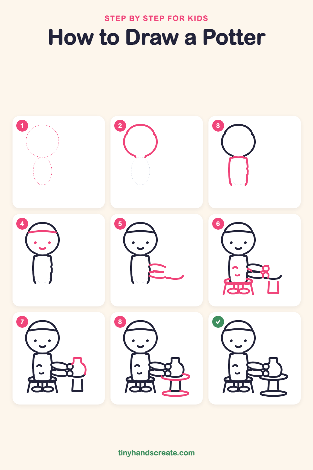 How to draw a potter step by step for kids