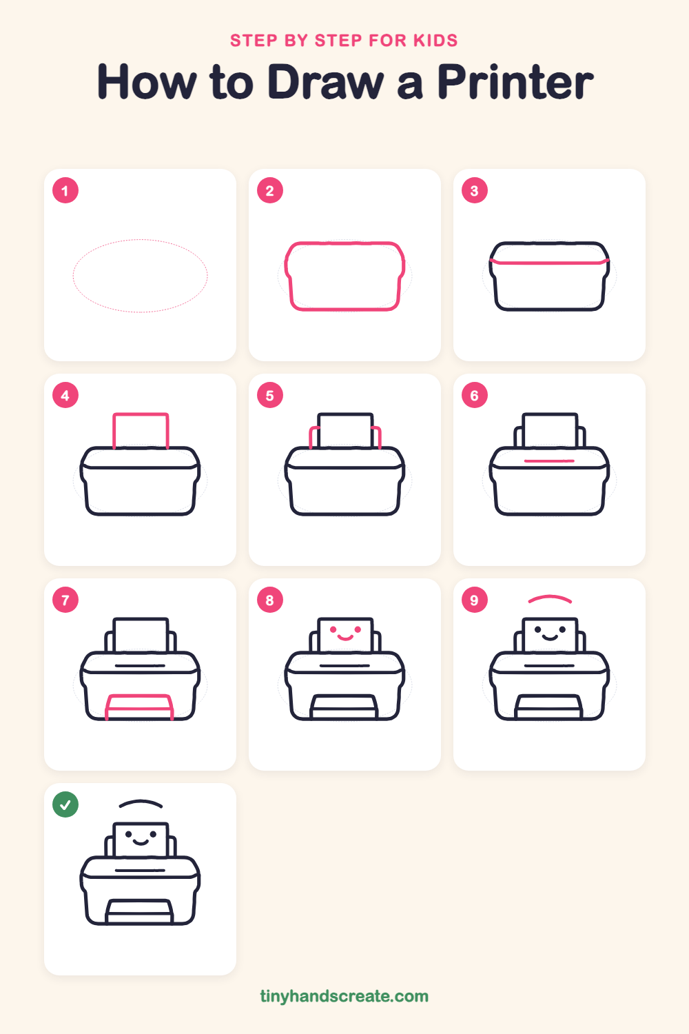 How to draw a printer step by step for kids