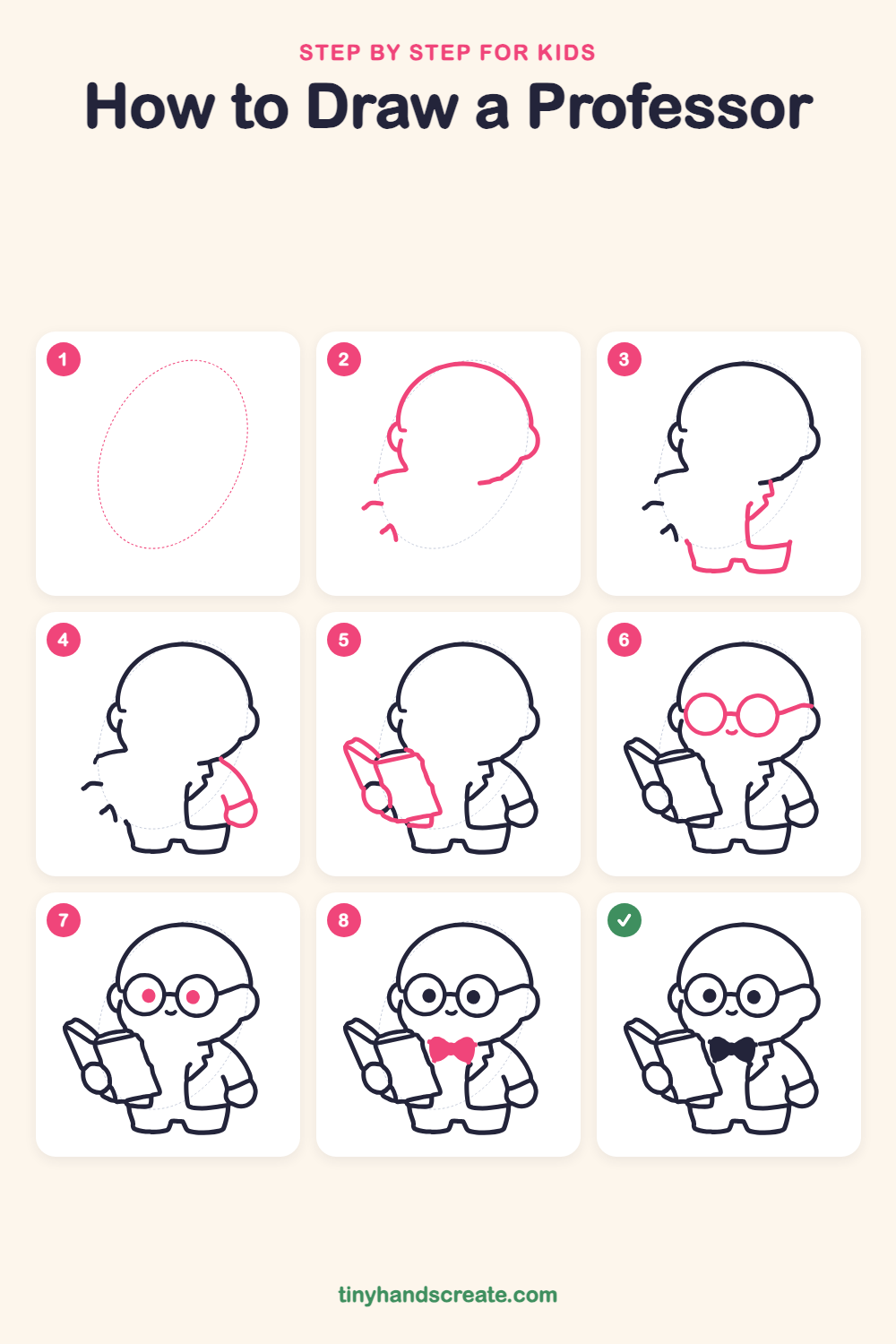 How to draw a professor step by step for kids