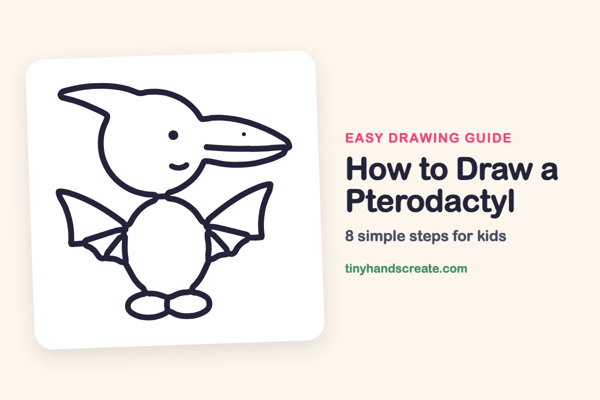 How to Draw a Pterodactyl: easy drawing guide for kids
