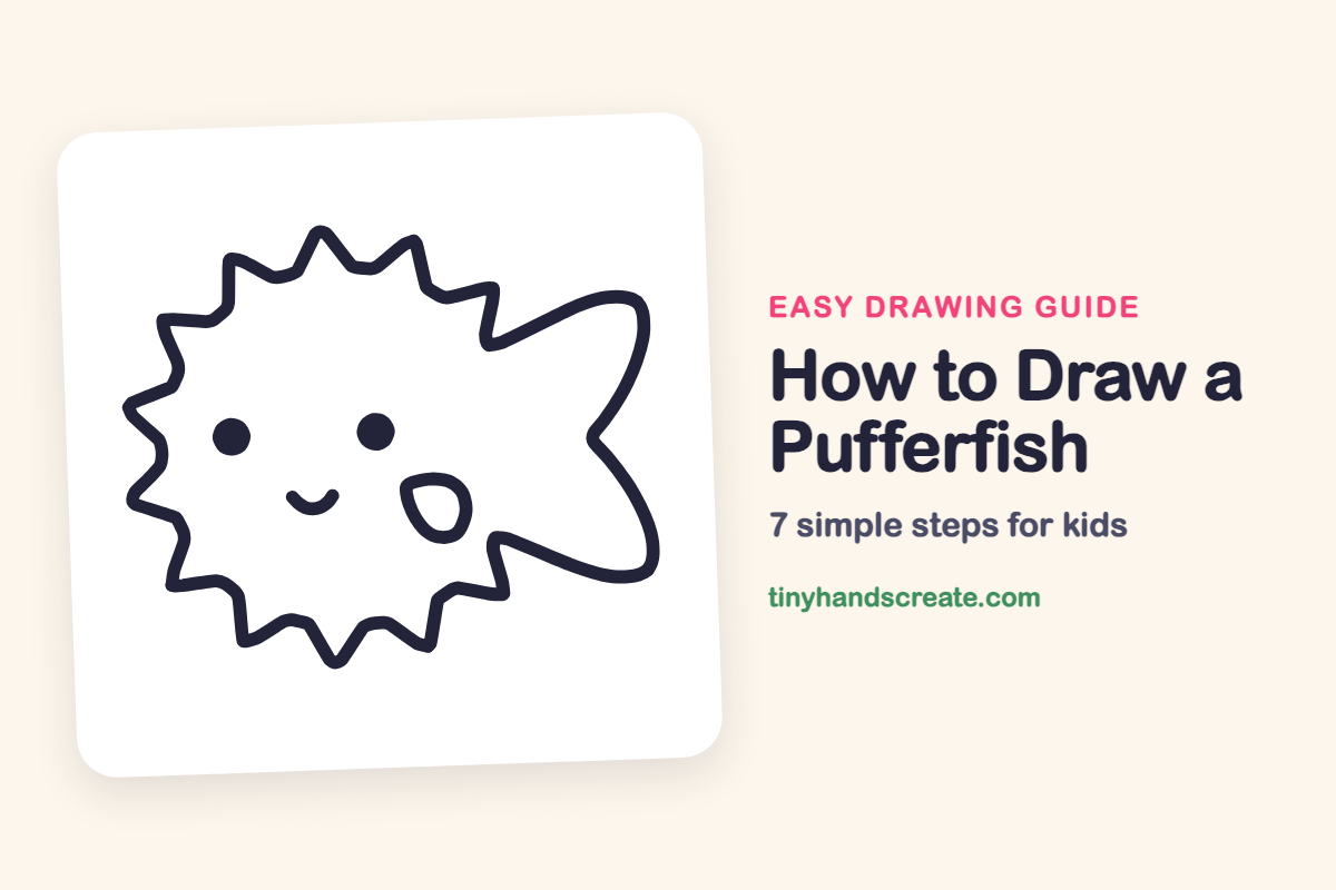 How to Draw a Pufferfish: easy drawing guide for kids
