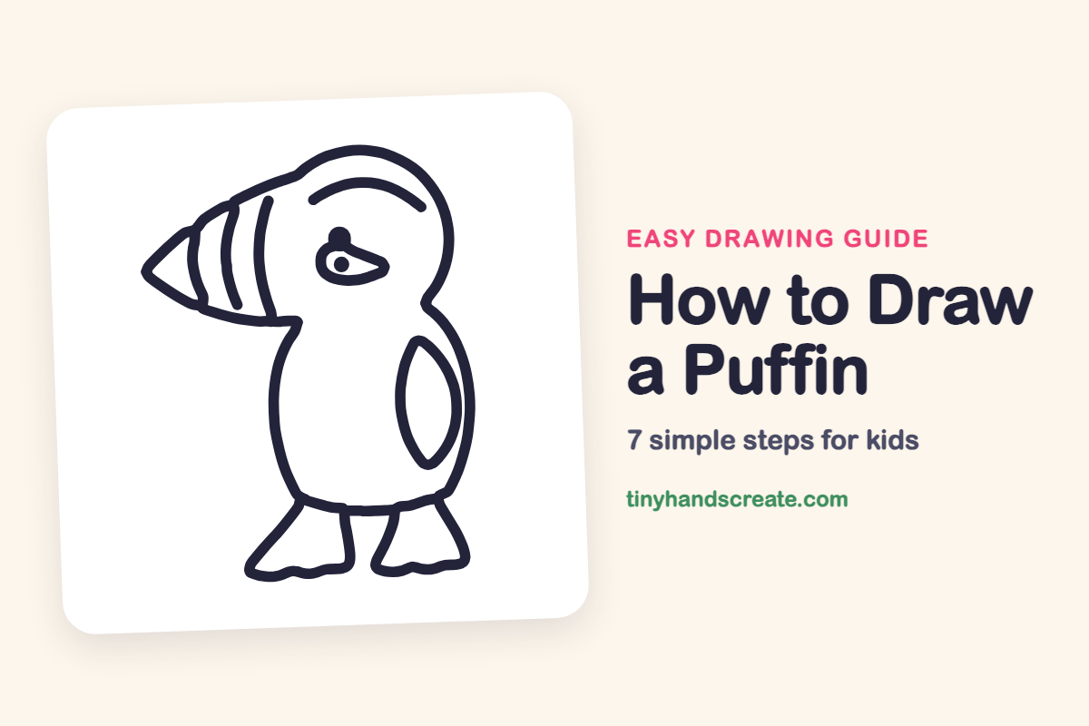 How to Draw a Puffin: easy drawing guide for kids