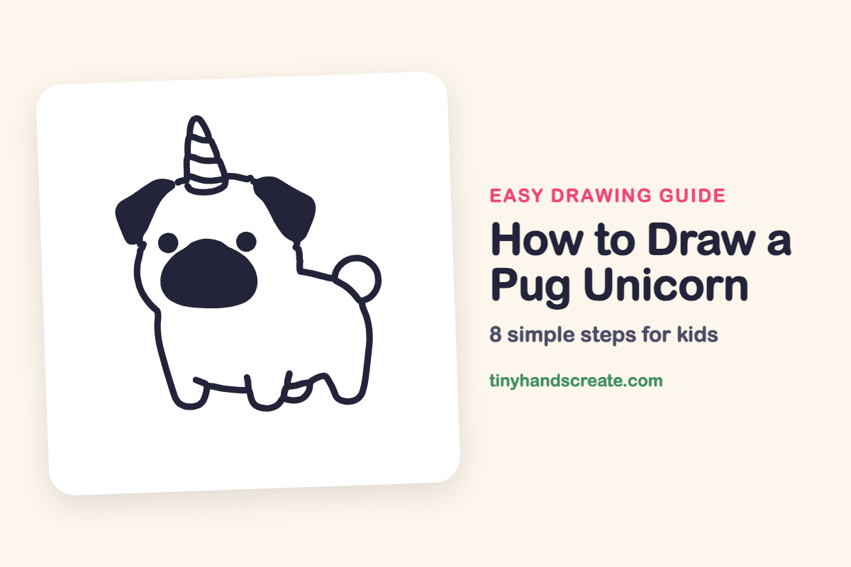 How to Draw a Pug Unicorn: easy drawing guide for kids